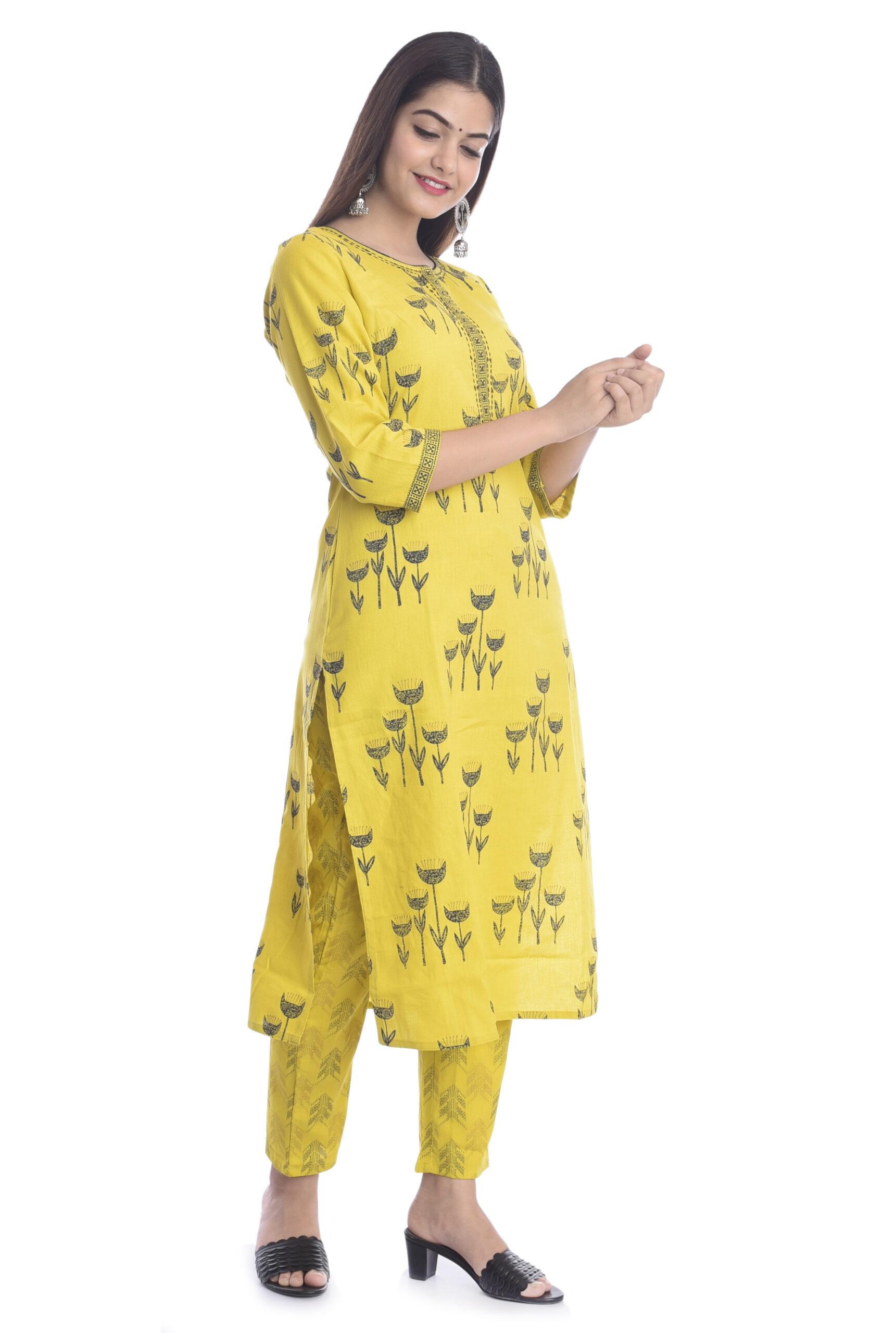 Buy Jaipur Kurti Navy & Green Cotton Printed Kurti Pant Set for Women  Online @ Tata CLiQ